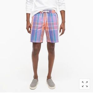 New J. Crew Plaid Swim Trunks